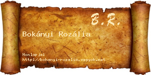 Bokányi Rozália névjegykártya