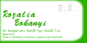 rozalia bokanyi business card